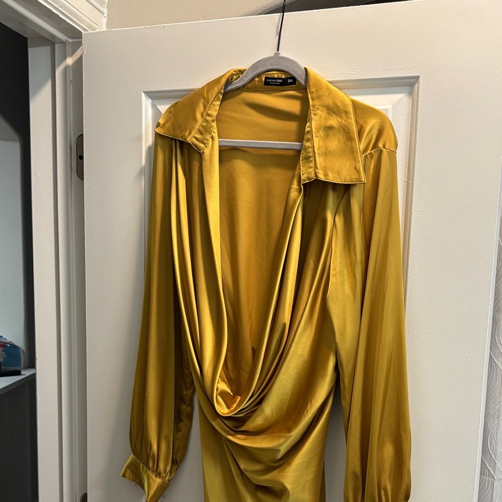 SHEIN gold Satin Mini Dress - Picture 2 of 8